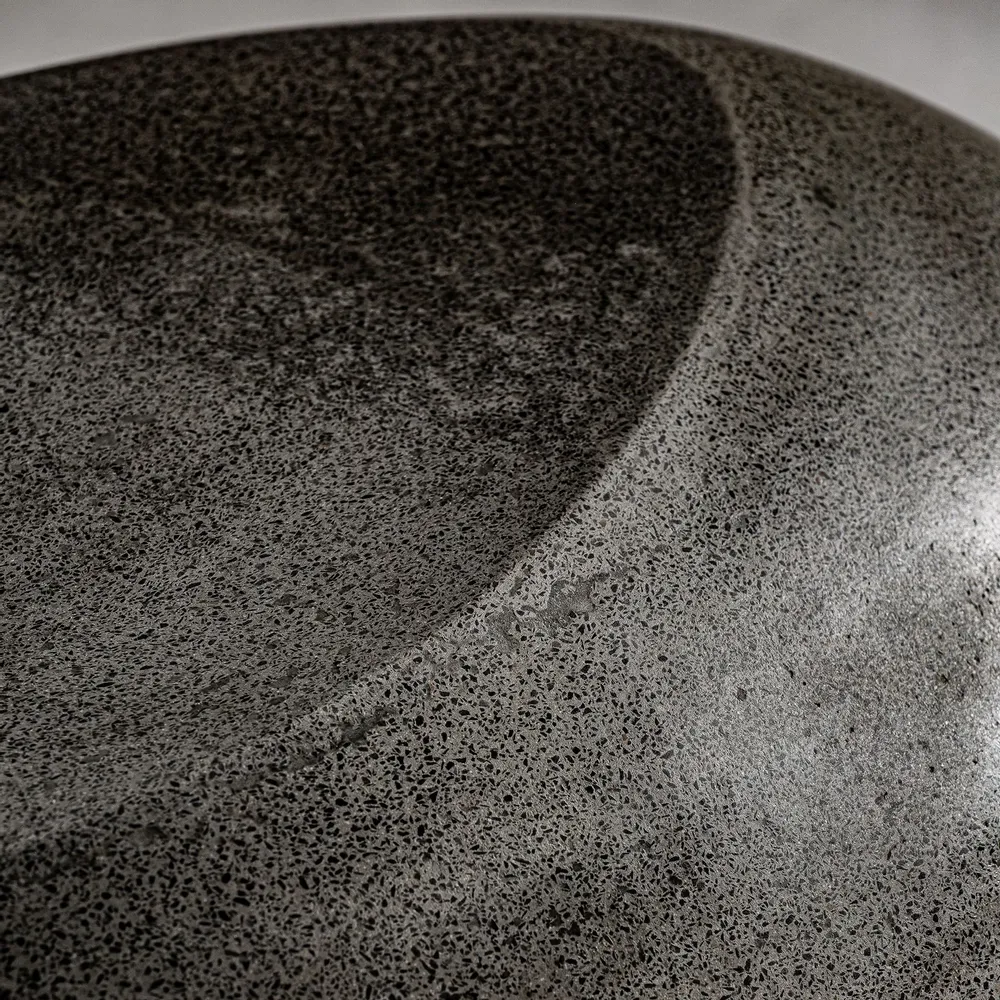 Coffee tables - Gray stone coffee table in 74x58x42 cm - VICAL