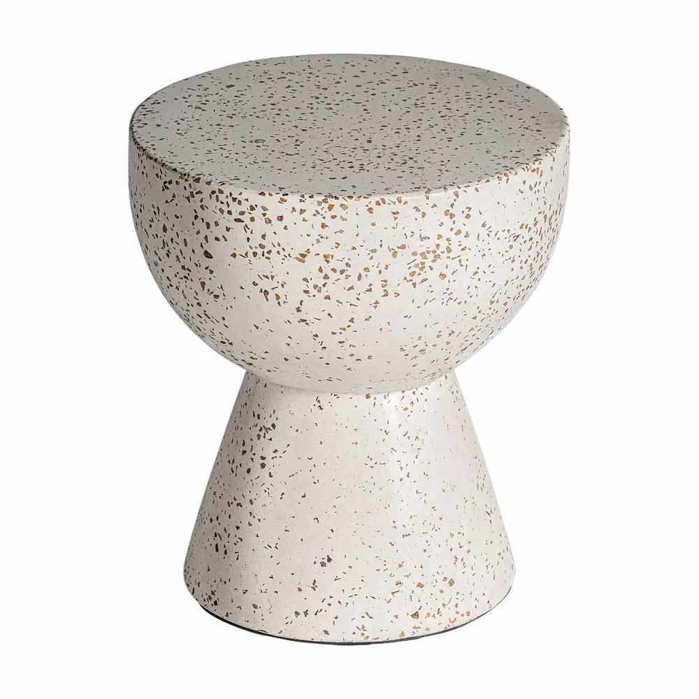 Other tables - White terrazzo coffee table in 40x40x45 cm - VICAL