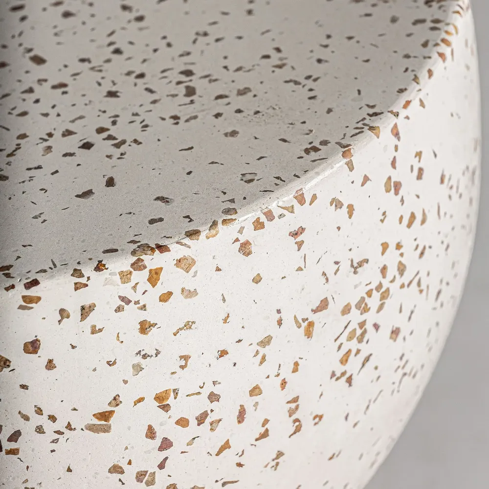 Other tables - White terrazzo coffee table in 40x40x45 cm - VICAL