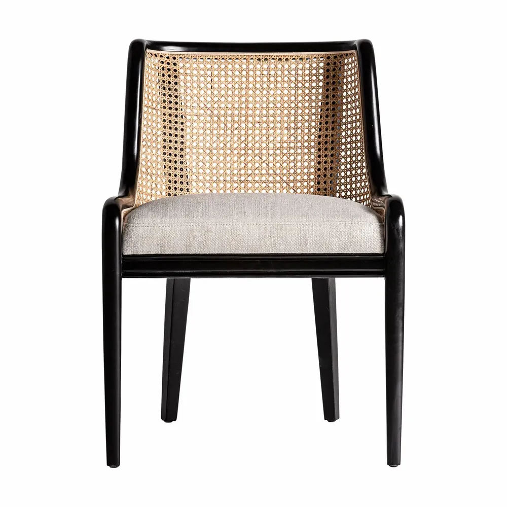 Chairs - Cream rattan chair in 54x54x77 cm - VICAL