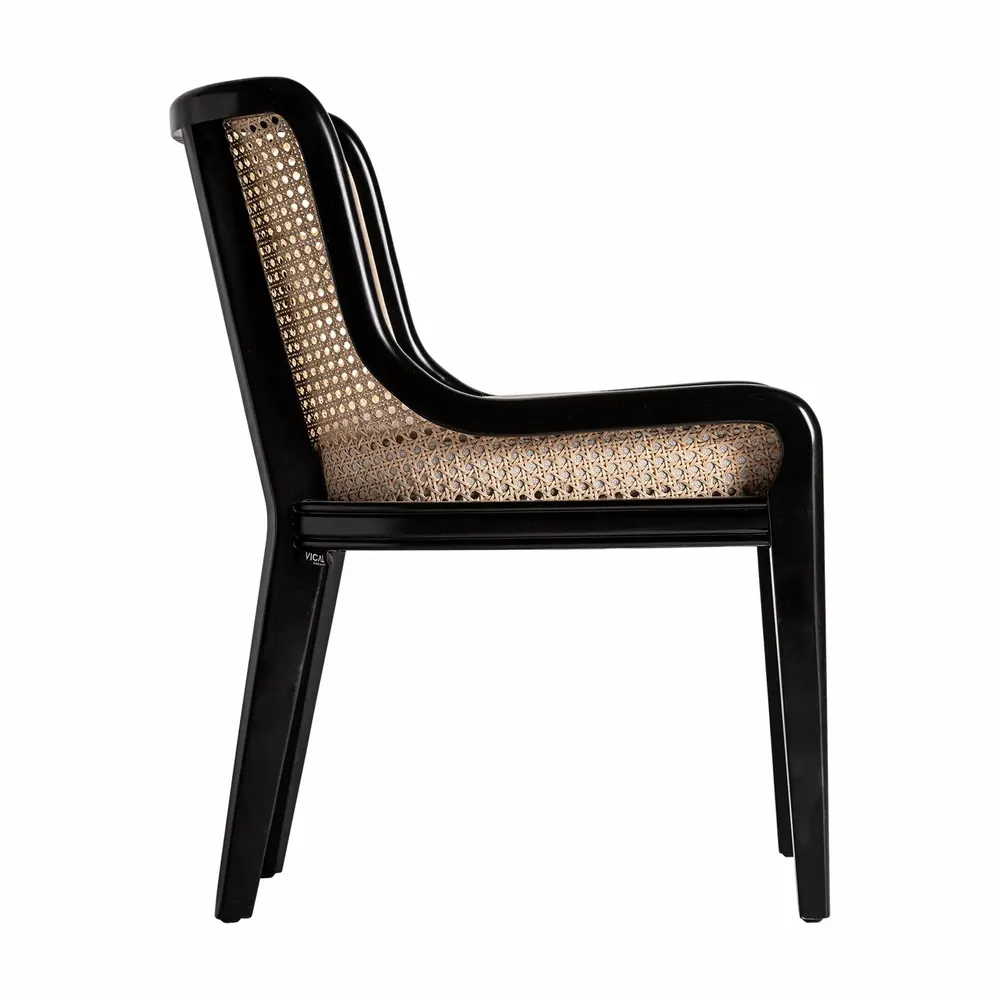 Chairs - Cream rattan chair in 54x54x77 cm - VICAL