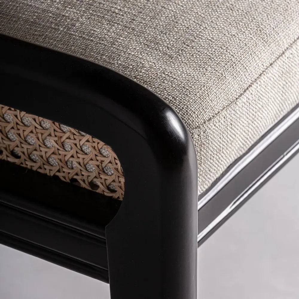 Chairs - Cream rattan chair in 54x54x77 cm - VICAL