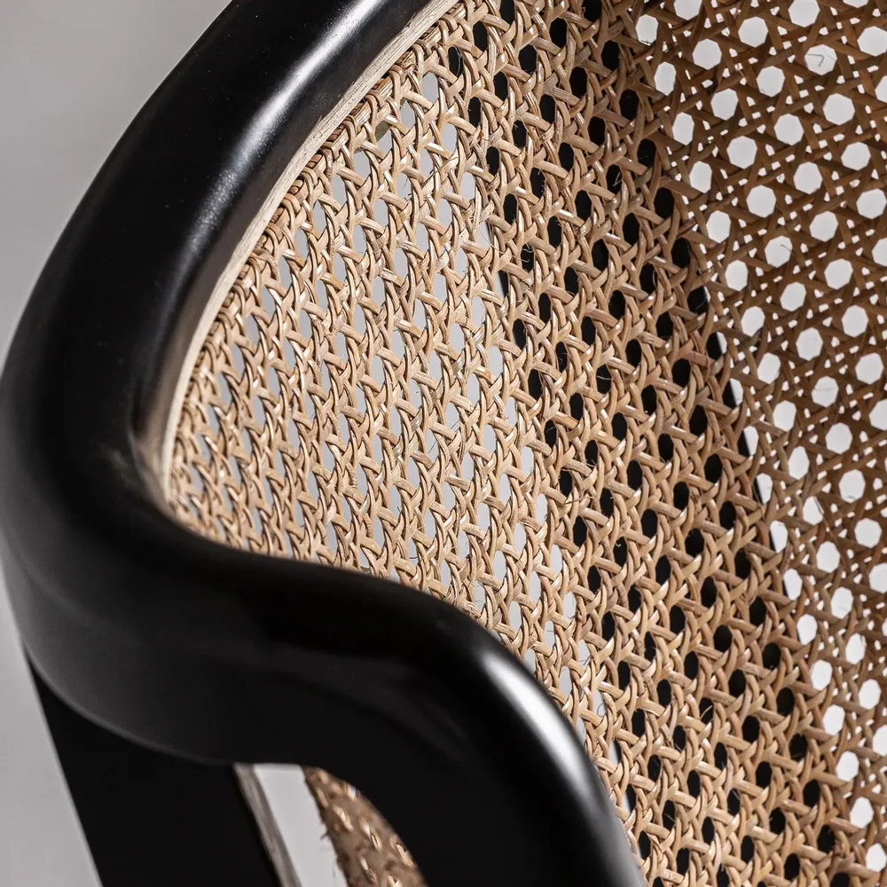 Chairs - Cream rattan chair in 54x54x77 cm - VICAL