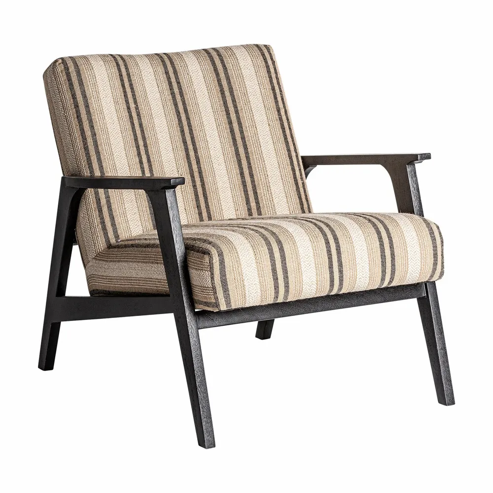 Armchairs - Beige mango wood armchair in 73x85x78 cm - VICAL