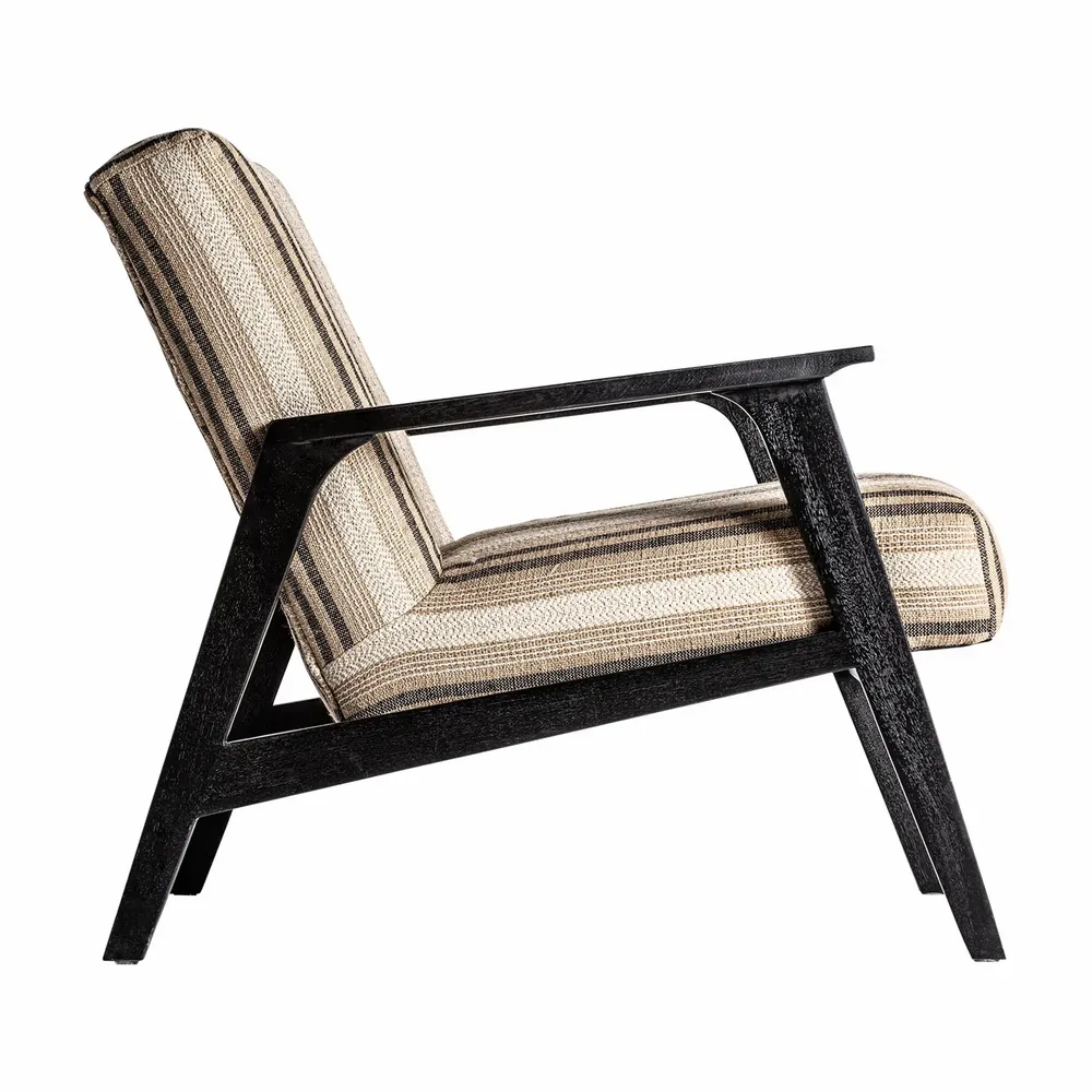 Armchairs - Beige mango wood armchair in 73x85x78 cm - VICAL
