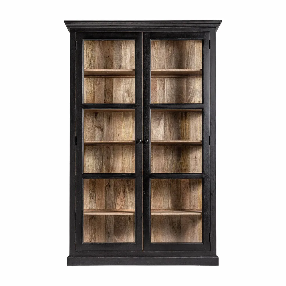 Armoires - Vitrine en bois de mangue noir  en 135x40x210 cm - VICAL