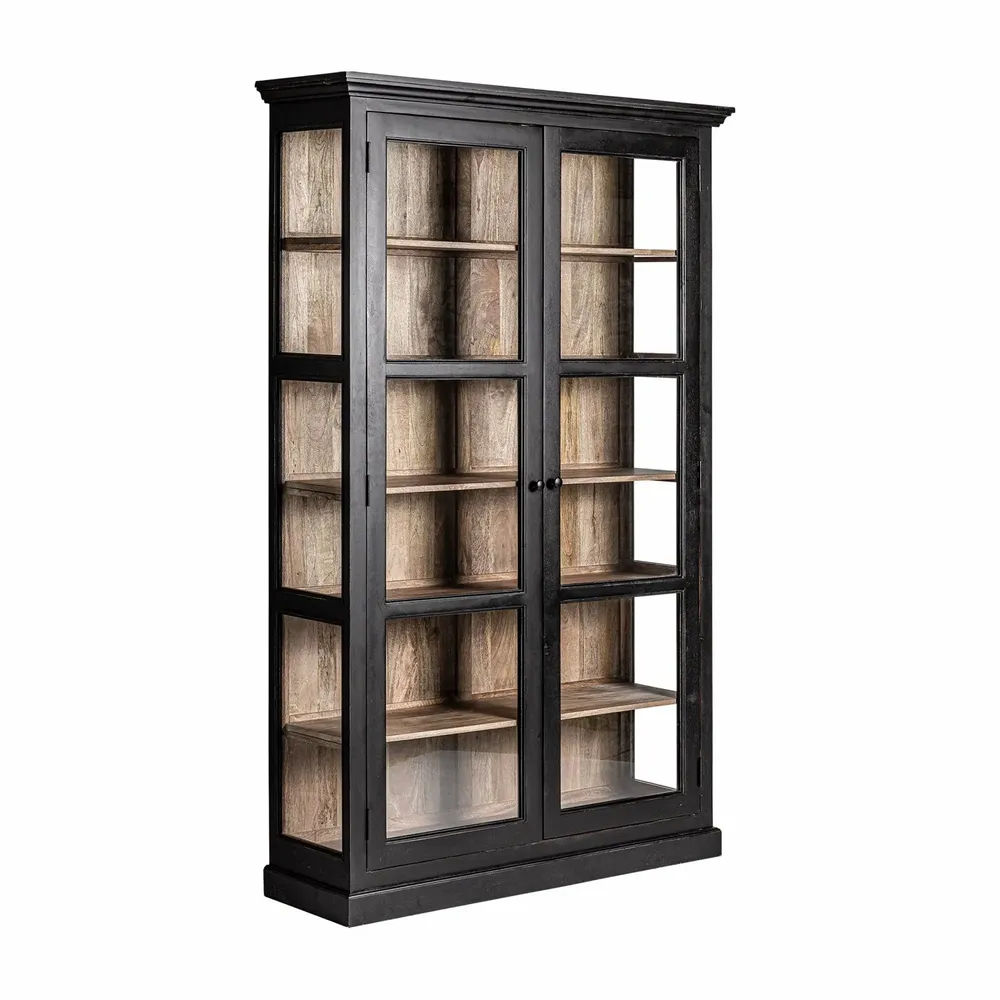 Armoires - Vitrine en bois de mangue noir  en 135x40x210 cm - VICAL