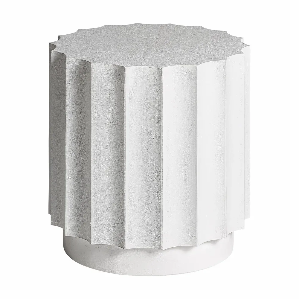 Autres tables  - Table basse en résine blanc usé en 50x50x50 cm - VICAL