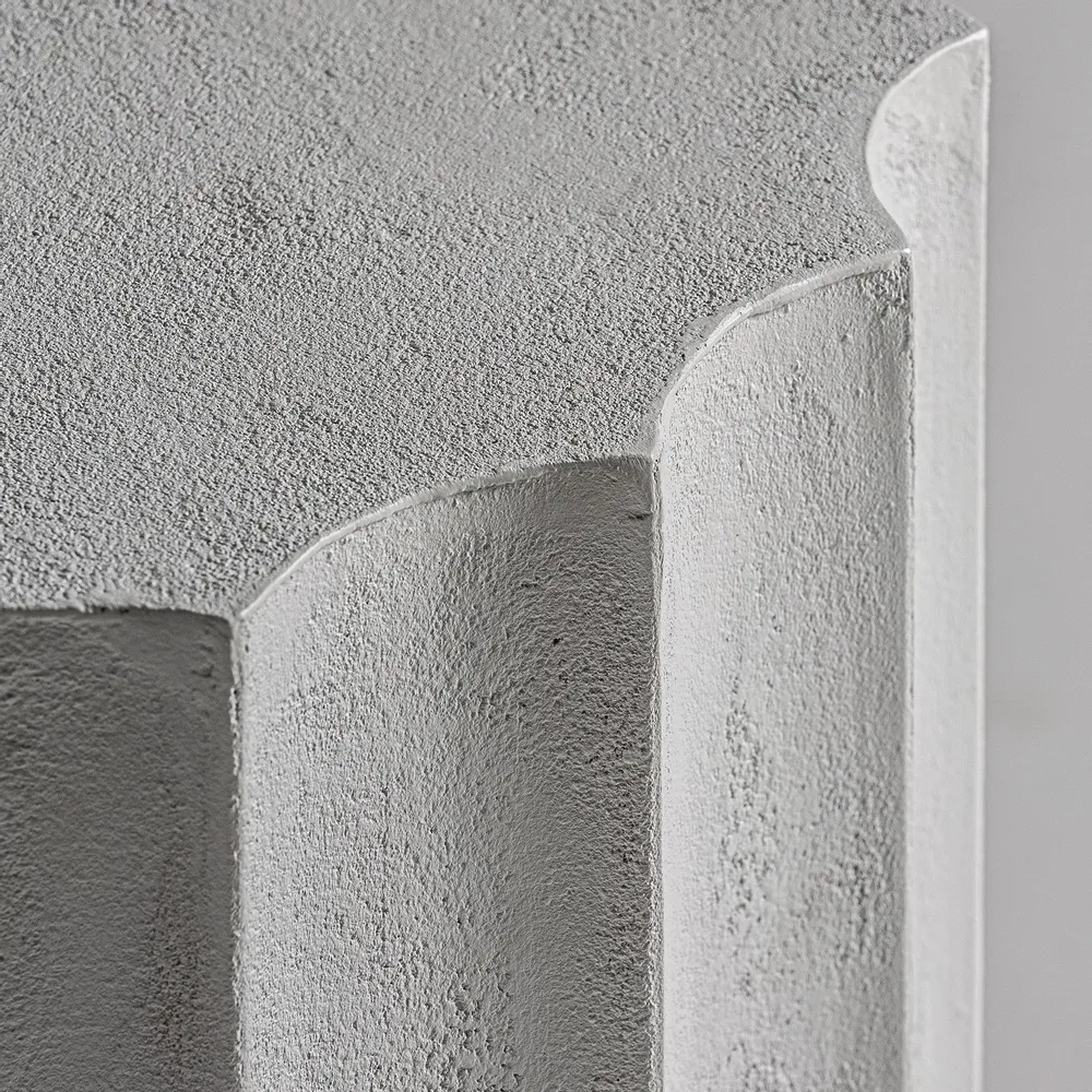 Autres tables  - Table basse en résine blanc usé en 50x50x50 cm - VICAL