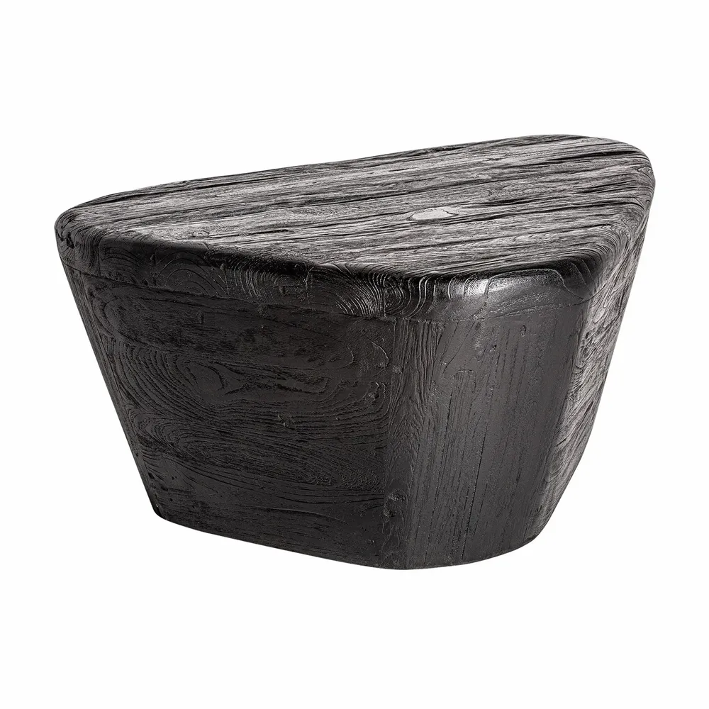 Coffee tables - Black teak wood coffee table in 90x74x40 cm - VICAL