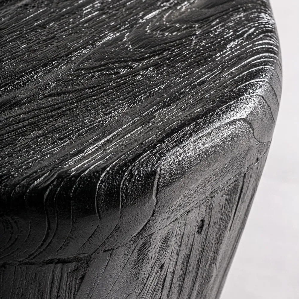 Coffee tables - Black teak wood coffee table in 90x74x40 cm - VICAL