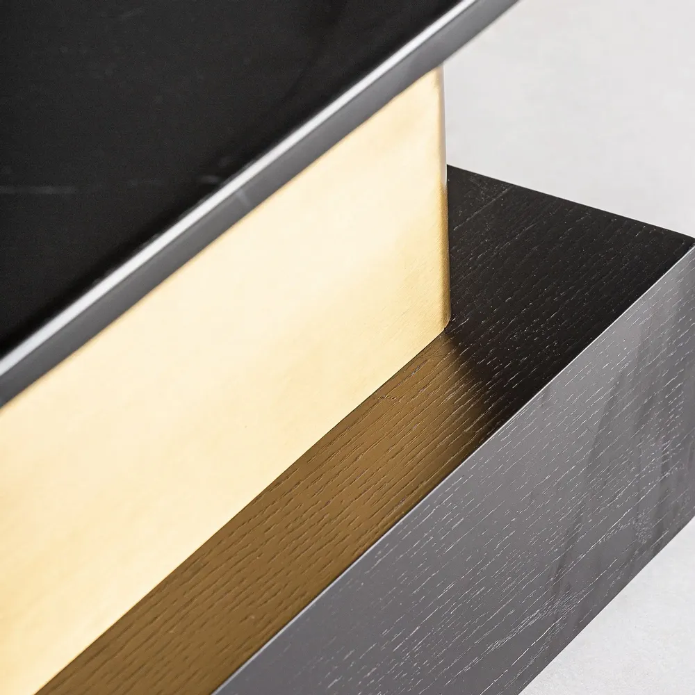 Coffee tables - Coffee table in black oak wood in 156x60x45 cm - VICAL