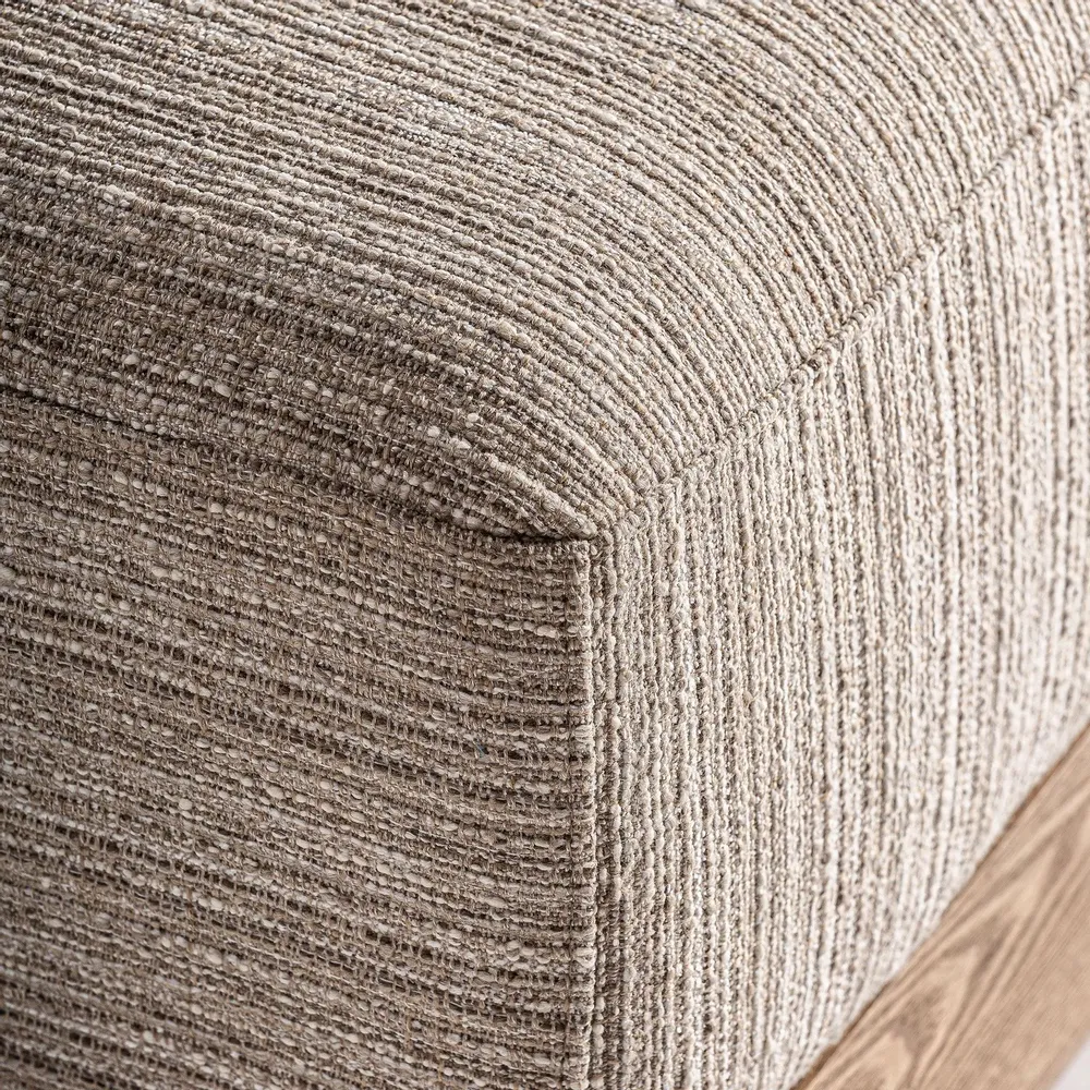 Footrests - Cream pine wood footrest in 82x82x42 cm - VICAL