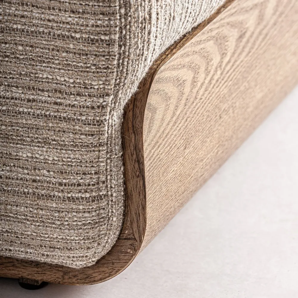 Footrests - Cream pine wood footrest in 82x82x42 cm - VICAL