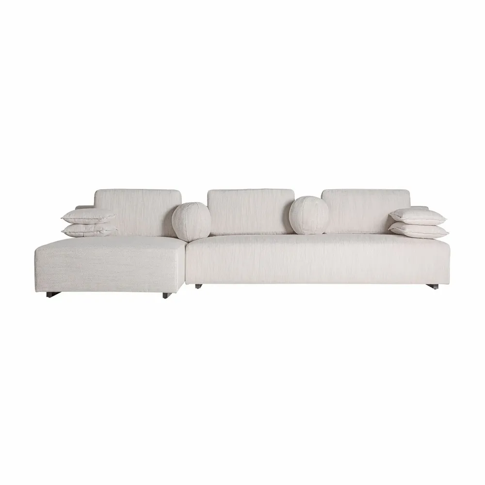 Canapés - Sofa en bois de pin blanc cassé  en 330x186x75 cm - VICAL