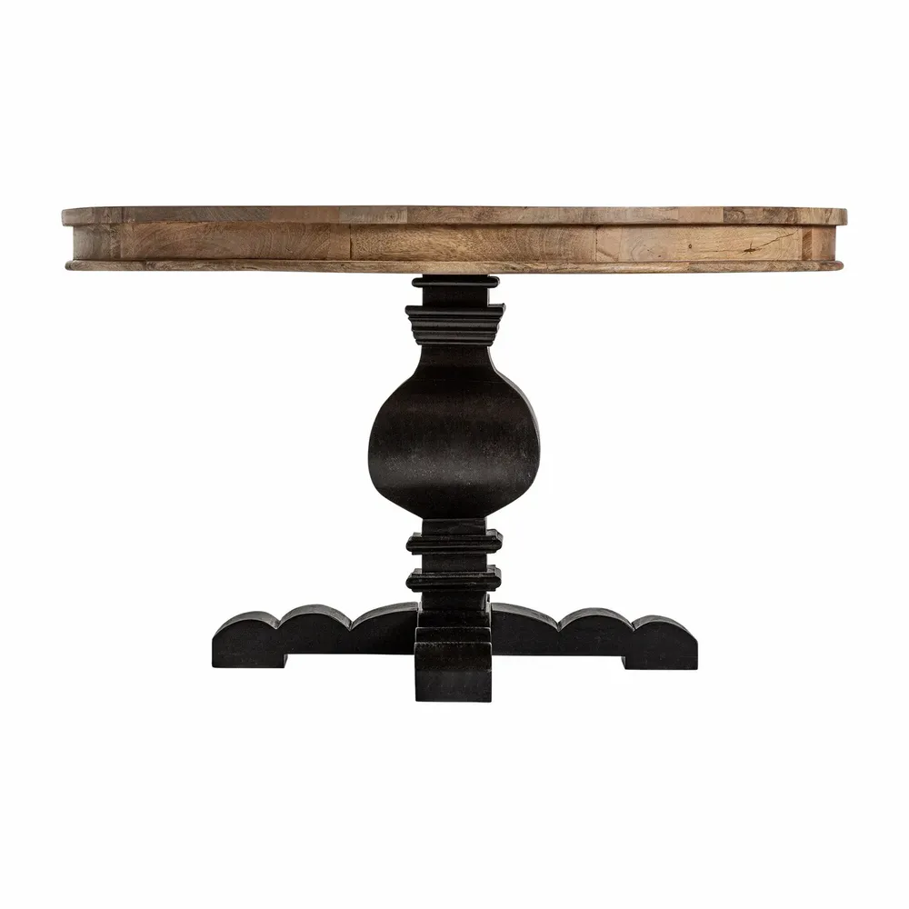 Dining Tables - Living room table in black mango wood in 130x130x77 cm - VICAL