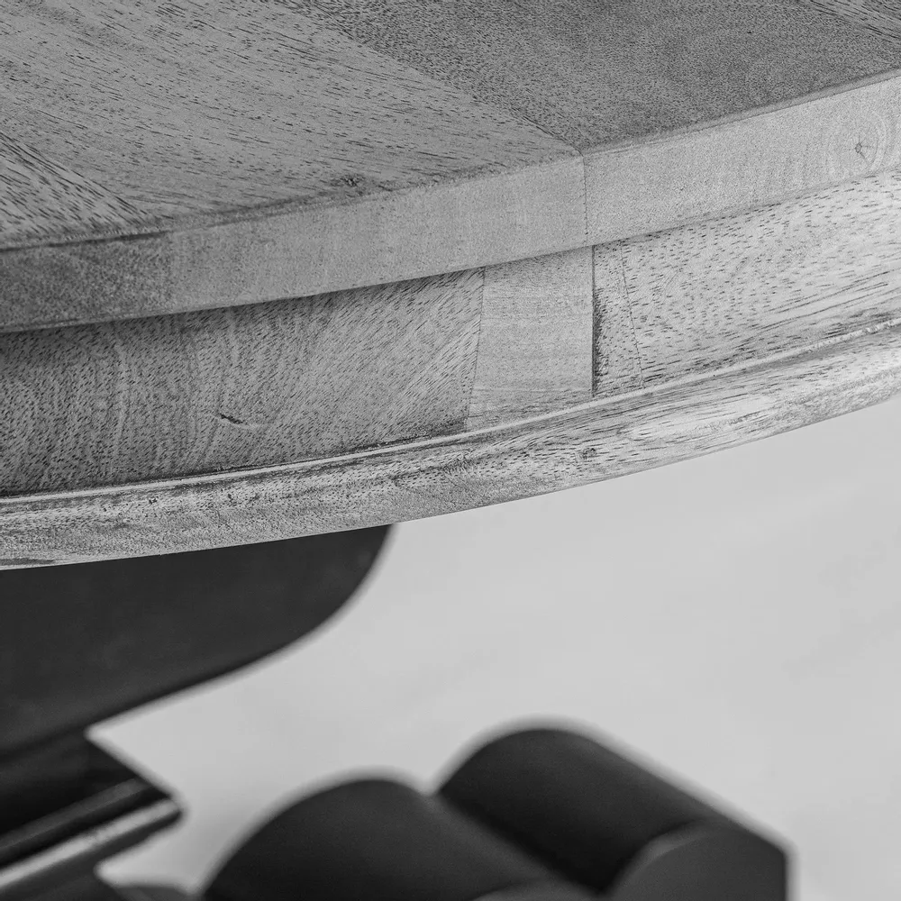 Dining Tables - Living room table in black mango wood in 130x130x77 cm - VICAL