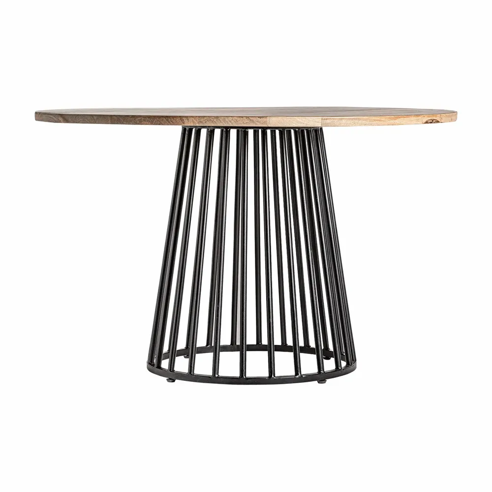 Dining Tables - Black mango wood living room table in 120x120x77 cm - VICAL