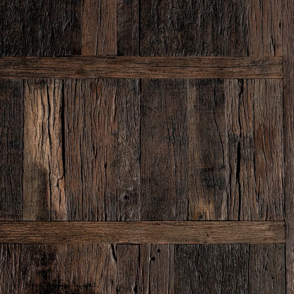 Tables Salle à Manger - Table salon en bois d’orme recyclé blanc  en 200x101x78 cm - VICAL