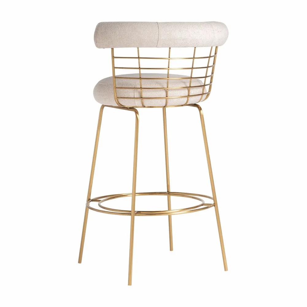 Stools - Off-white brass stool in 60x54x98 cm - VICAL