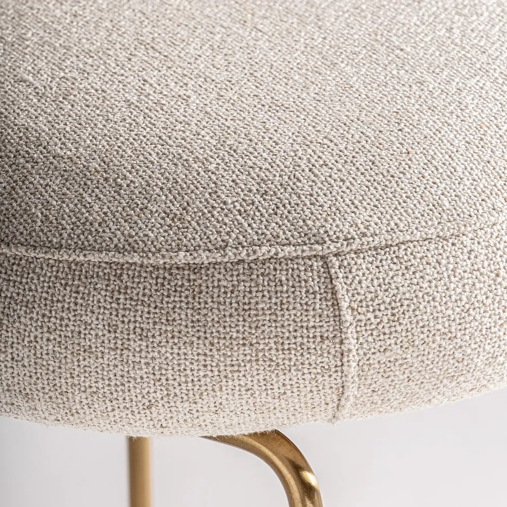 Stools - Off-white brass stool in 60x54x98 cm - VICAL