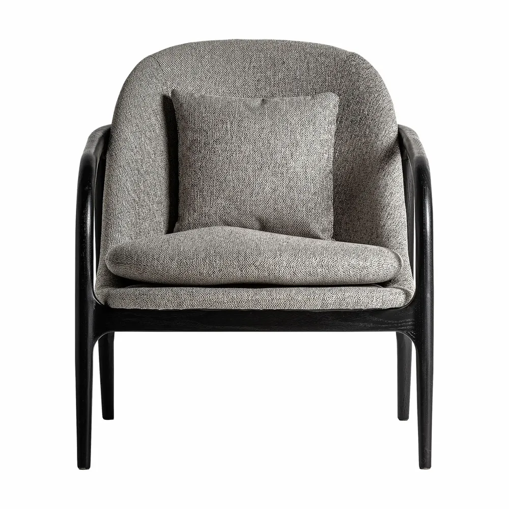 Armchairs - Gray polyester armchair in 68x82x84 cm - VICAL