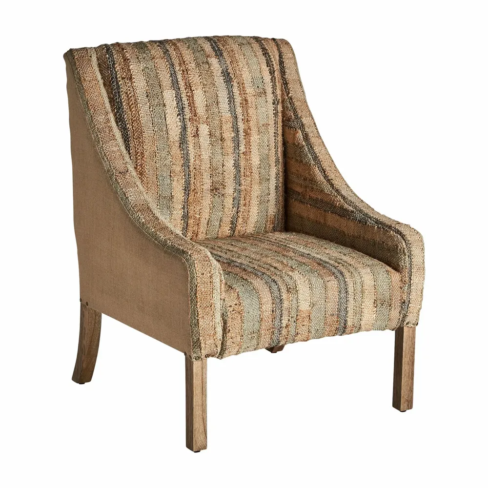 Armchairs - Brown jute armchair in 70x74x93 cm - VICAL