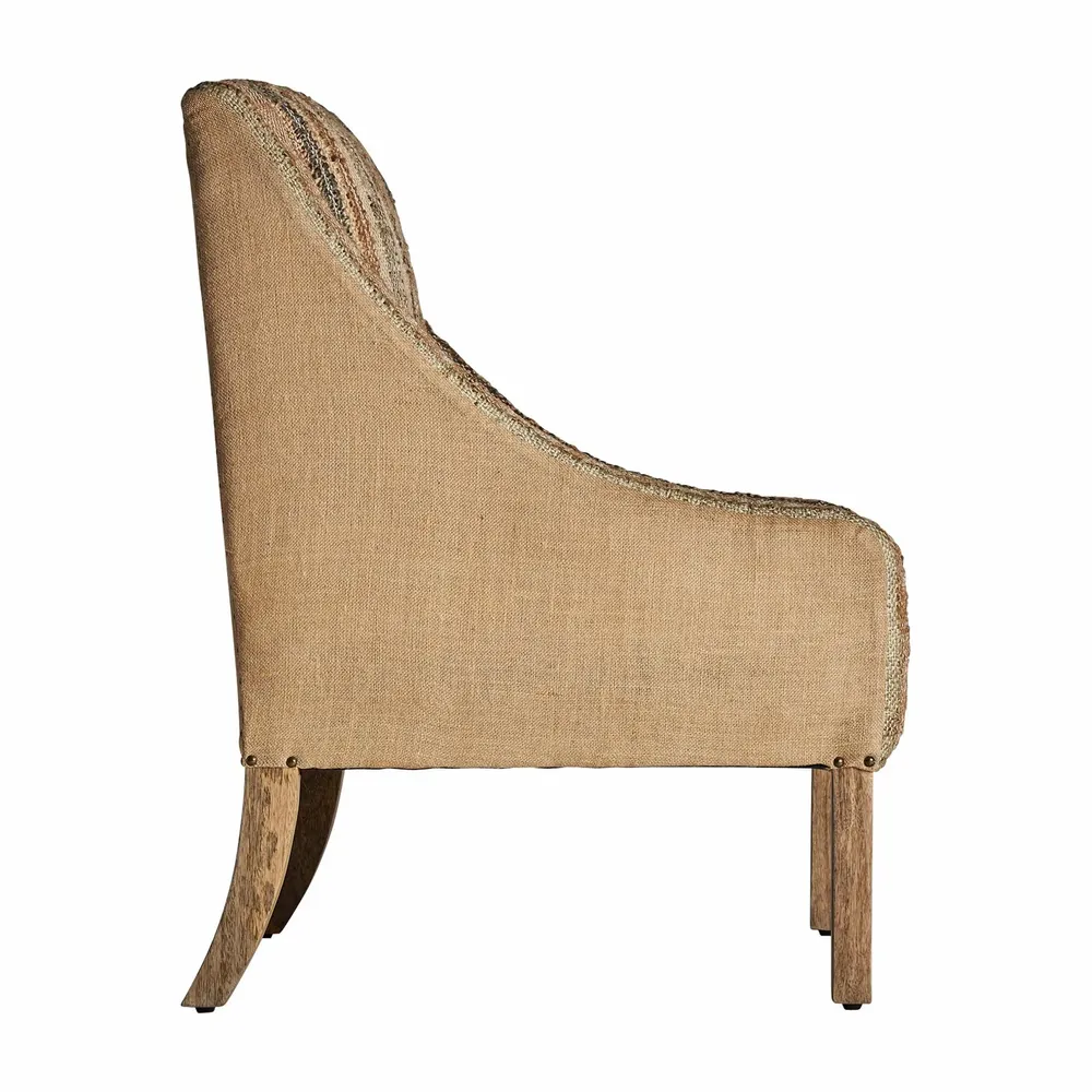 Armchairs - Brown jute armchair in 70x74x93 cm - VICAL