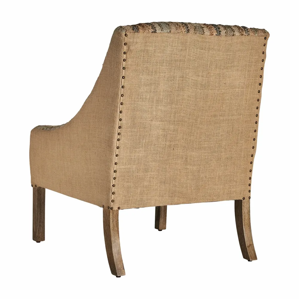 Armchairs - Brown jute armchair in 70x74x93 cm - VICAL
