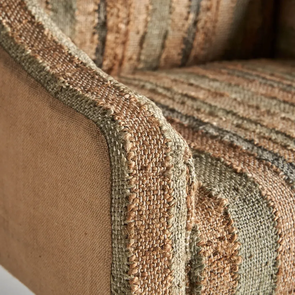 Armchairs - Brown jute armchair in 70x74x93 cm - VICAL
