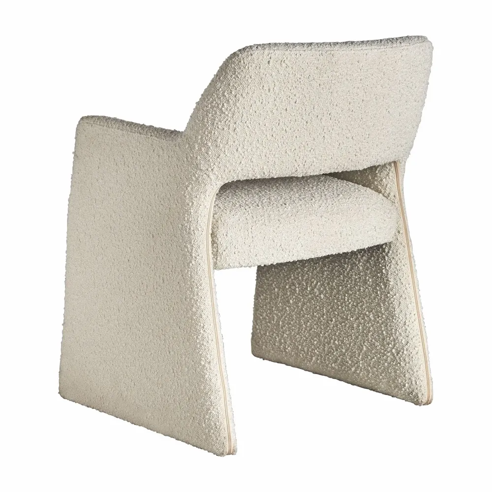 Chairs - Off-white looped cotton chair in 58x56x79 cm - VICAL
