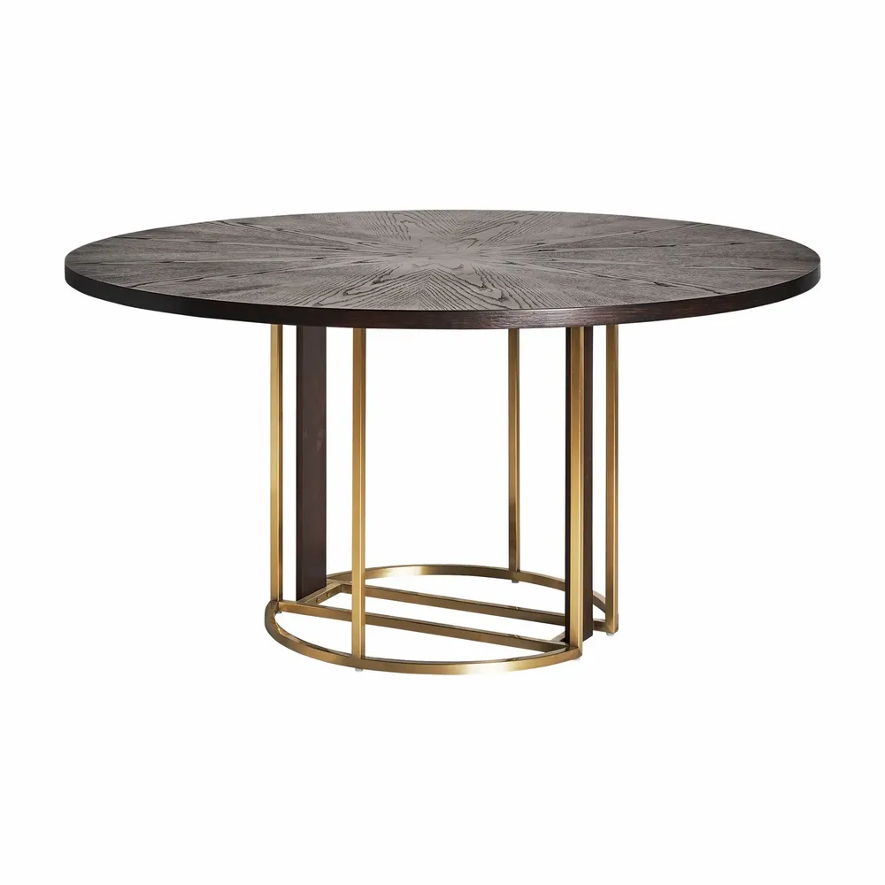 Tables Salle à Manger - Table salon en acier marron  en 150x150x75 cm - VICAL