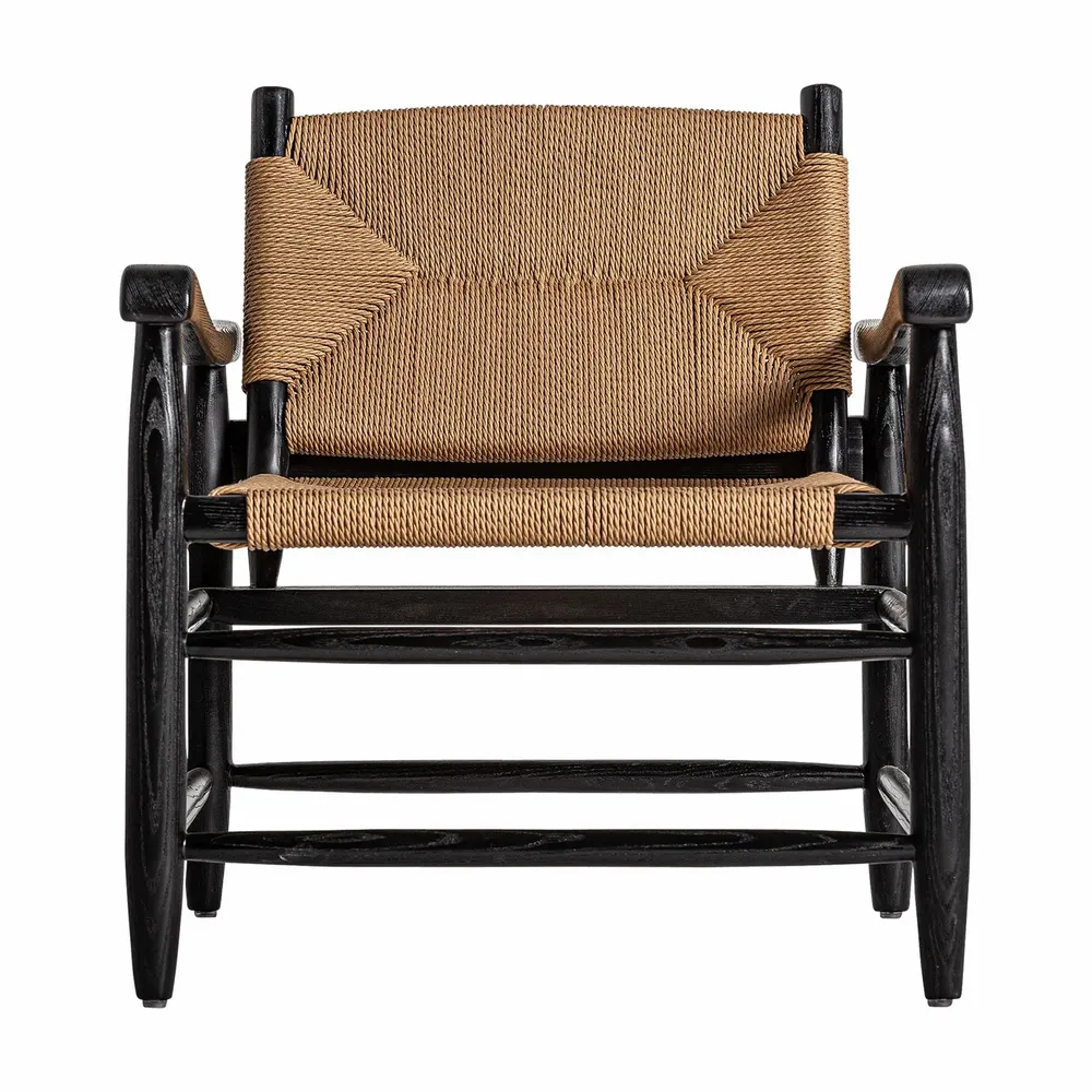 Fauteuils - Fauteuil en bois d´hévéa noir  en 66x74x73 cm - VICAL