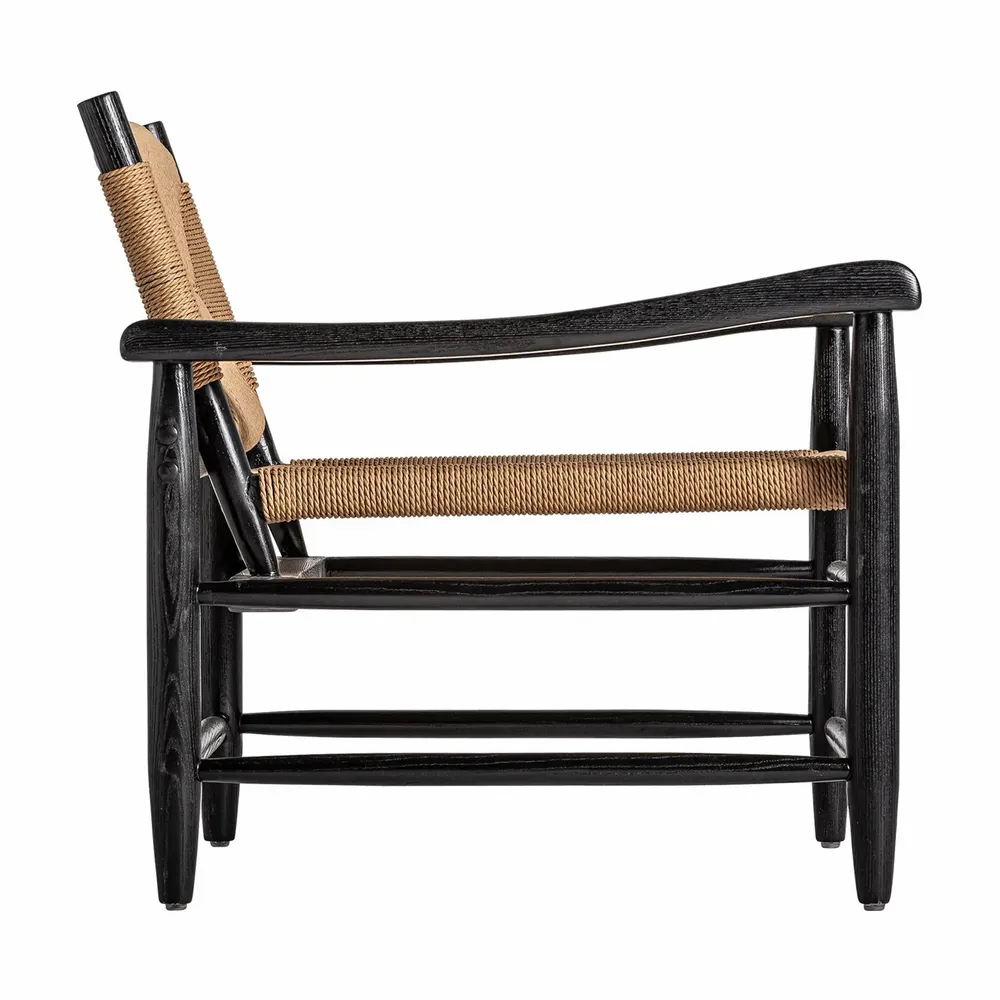Fauteuils - Fauteuil en bois d´hévéa noir  en 66x74x73 cm - VICAL