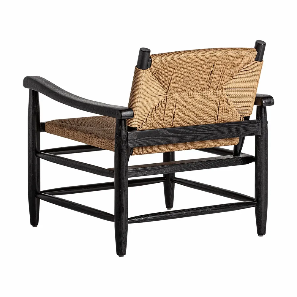 Fauteuils - Fauteuil en bois d´hévéa noir  en 66x74x73 cm - VICAL