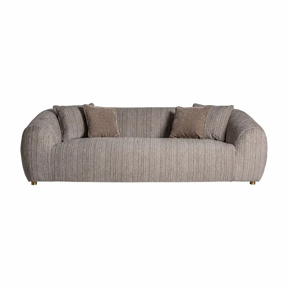 Sofas - Taupe pine wood sofa in 230x115x72 cm - VICAL