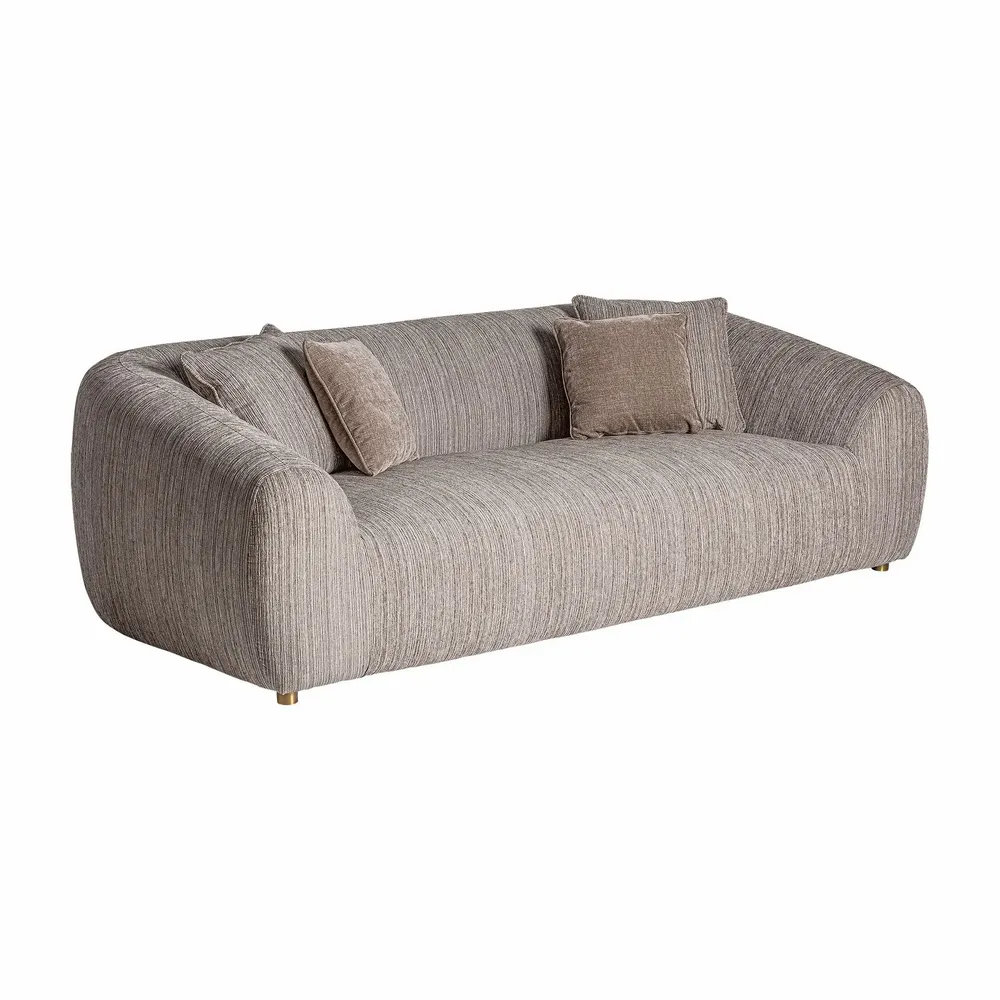 Sofas - Taupe pine wood sofa in 230x115x72 cm - VICAL