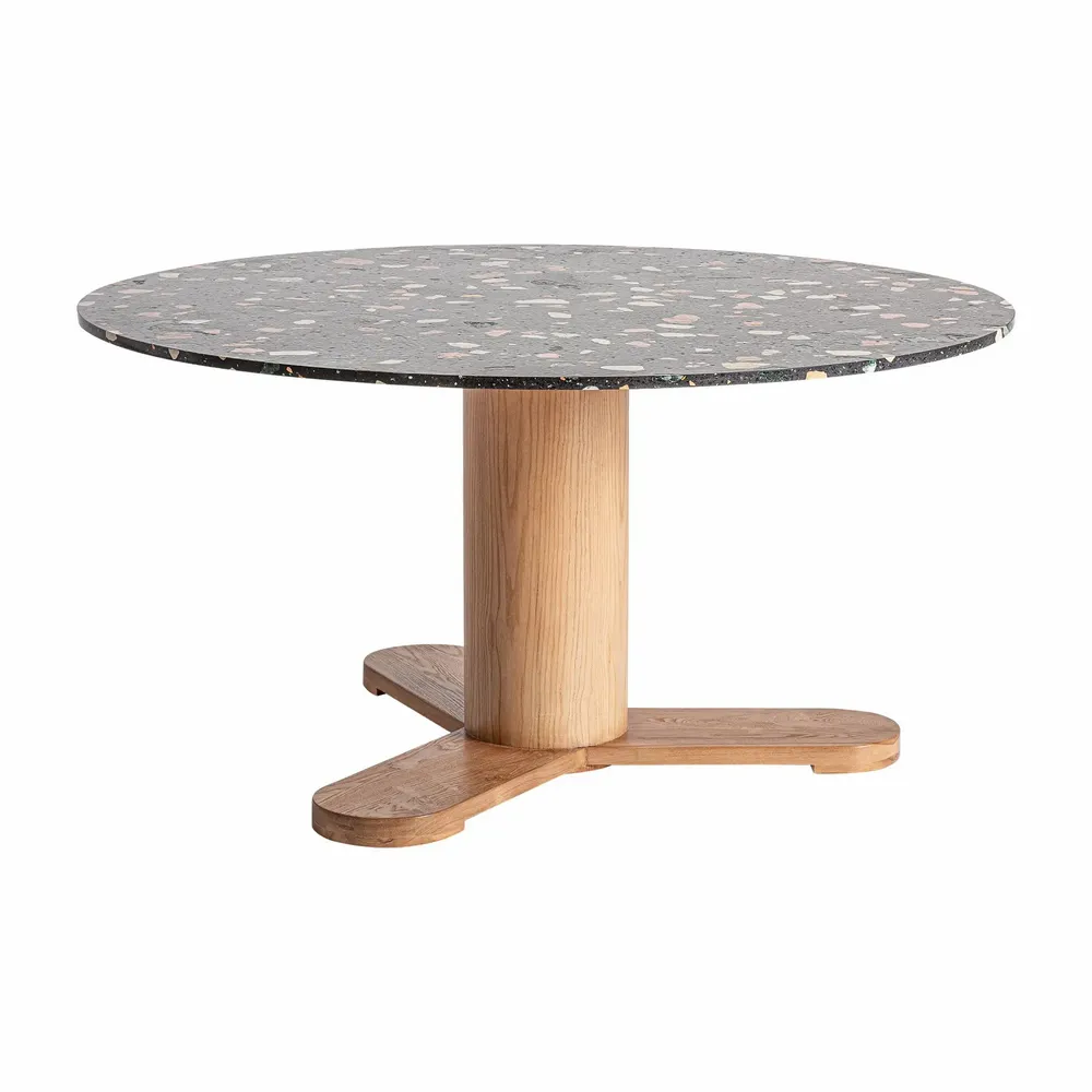 Dining Tables - Black terrazzo lounge table in 150x150x76 cm - VICAL