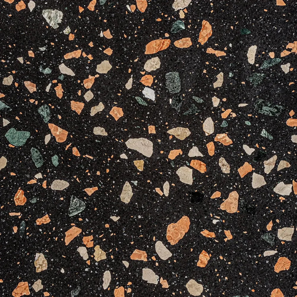 Dining Tables - Black terrazzo lounge table in 150x150x76 cm - VICAL