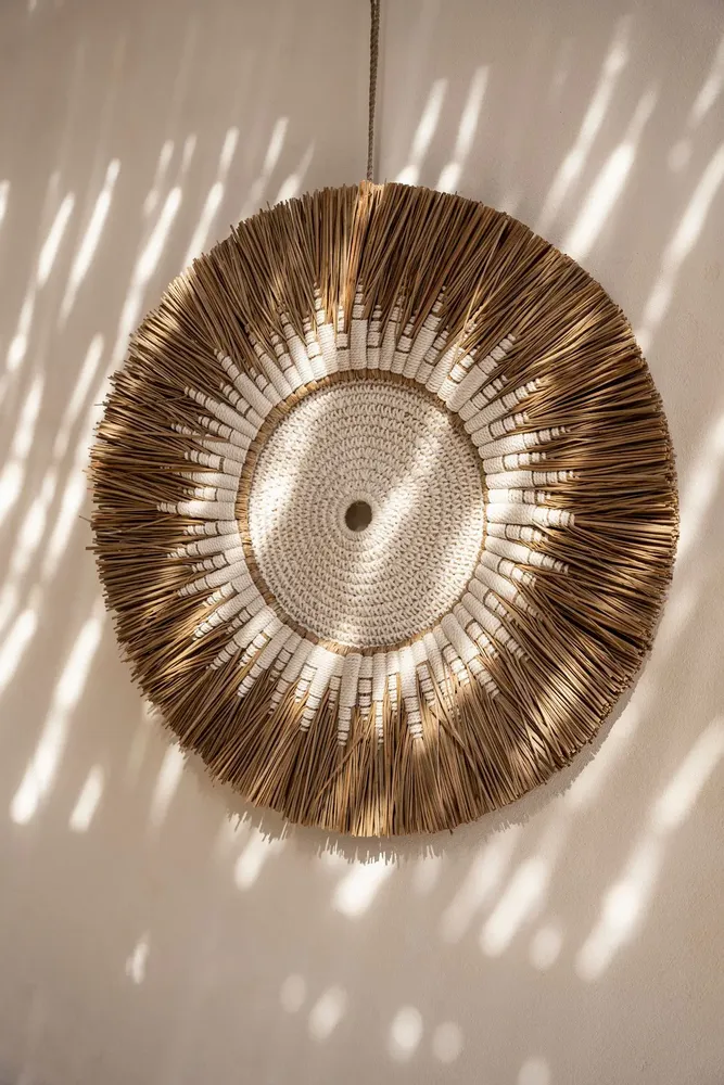 Other wall decoration - The Raffia Macramé Wall Deco - White Natural - BAZAR BIZAR LIVING