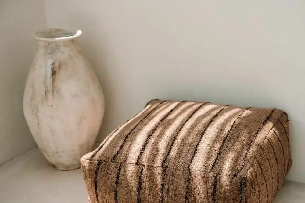 Ottomans - The Oh My Gee Pouffe - Beige Black - BAZAR BIZAR LIVING