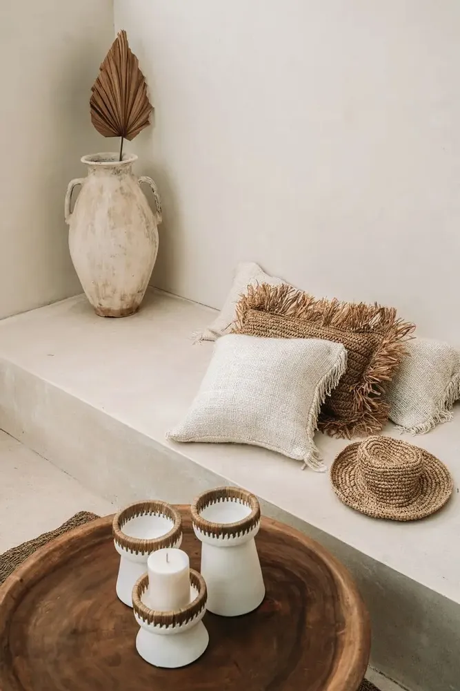 Bougeoirs et photophores  - La Jolie Bougeoir Blanc Naturel - BAZAR BIZAR LIVING