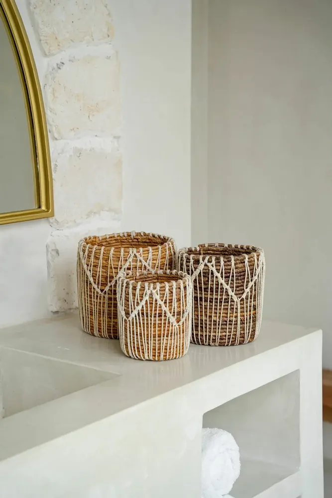 Caskets and boxes - The Macra-mazing Basket - Natural White - L - BAZAR BIZAR LIVING