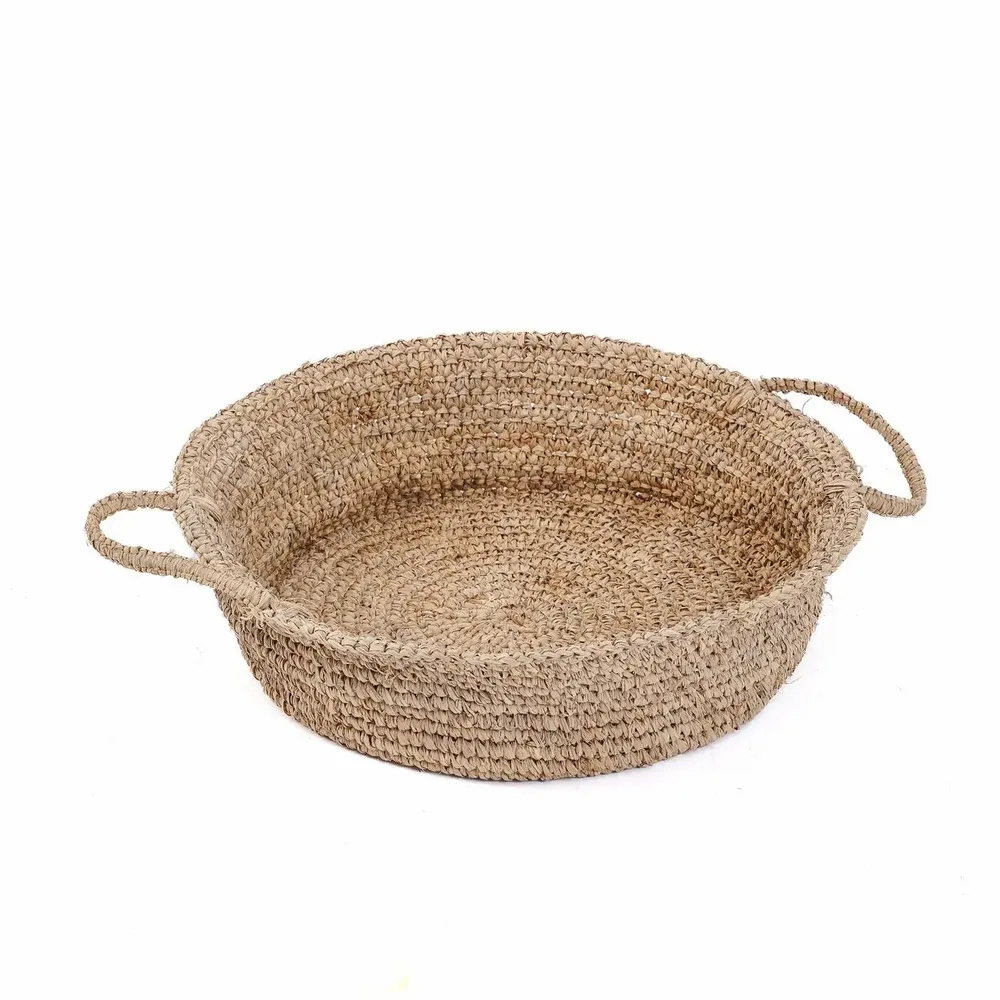Caskets and boxes - The Raffia Basket Trays - Natural - L - BAZAR BIZAR LIVING