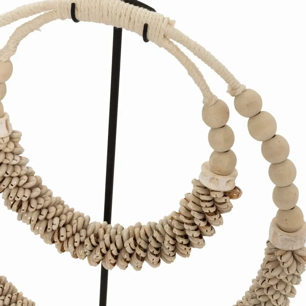 Decorative objects - The Double Shell Necklace On Stand - Natural - BAZAR BIZAR LIVING