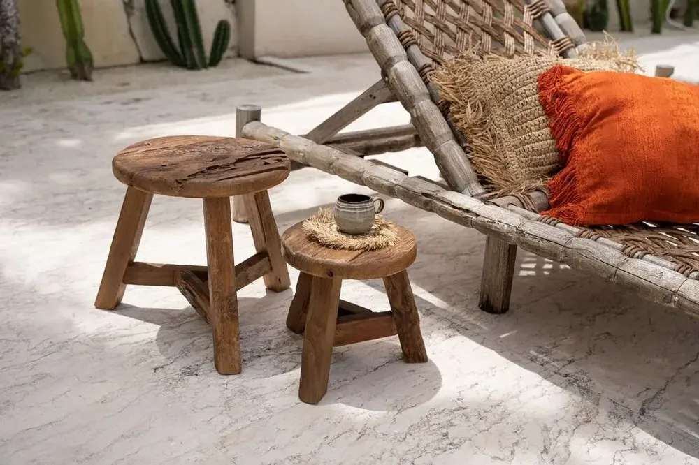 Tabourets - Le Tabouret Yatai - Naturel - M - BAZAR BIZAR LIVING