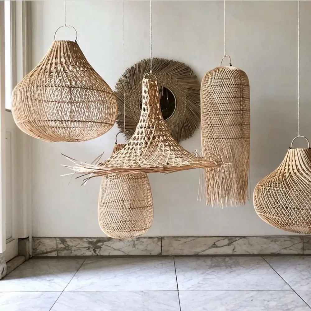 Hanging lights - The Mykonos Pendant - Natural - M - BAZAR BIZAR LIVING