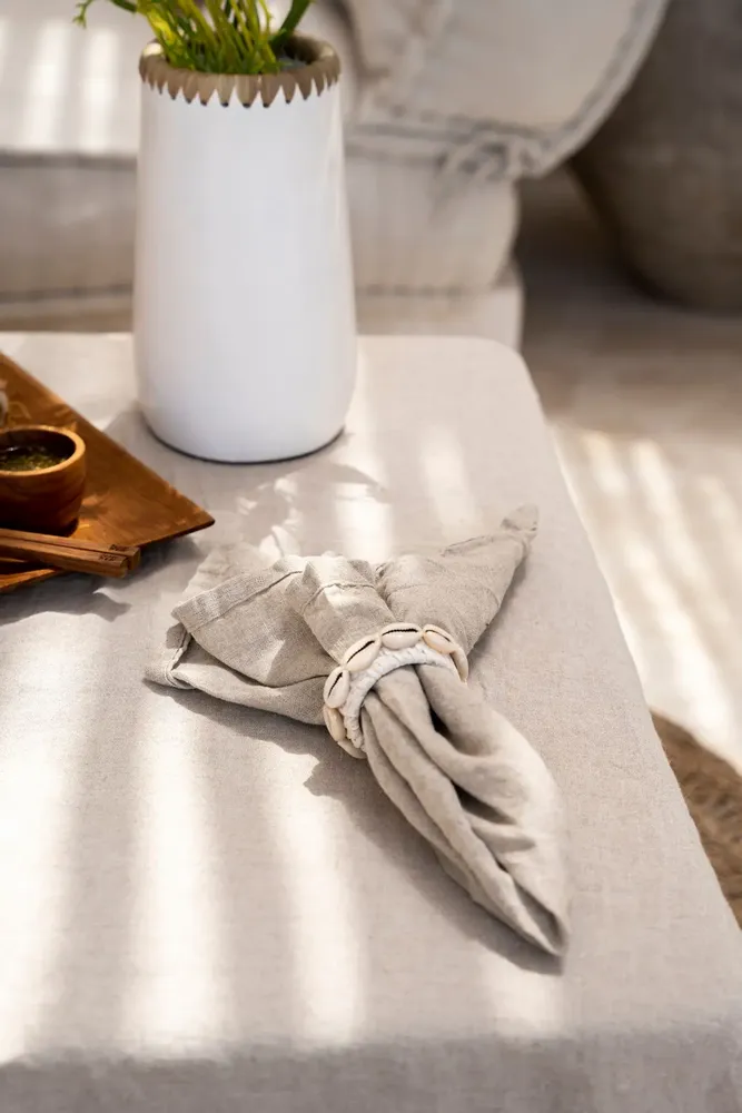 Serviettes - La Serviette en Lin - Beige - Set de 4 - BAZAR BIZAR LIVING