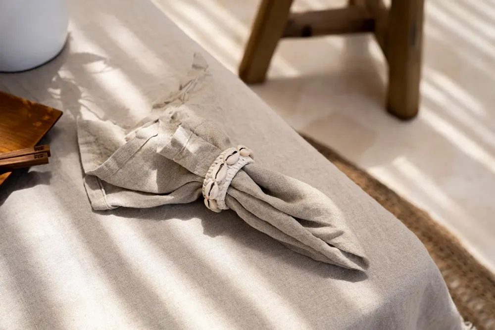 Serviettes - La Serviette en Lin - Beige - Set de 4 - BAZAR BIZAR LIVING