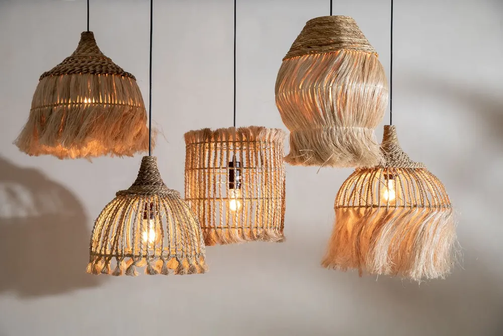Hanging lights - The Abaca Tassel Pendant - Natural - S - BAZAR BIZAR LIVING
